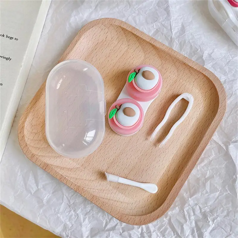 Mini Portable Cute Contact Lens Case Box Cute Fruit Style Lovely Cartoon Lenses Container Travel Set Gift Eyewear Accessories