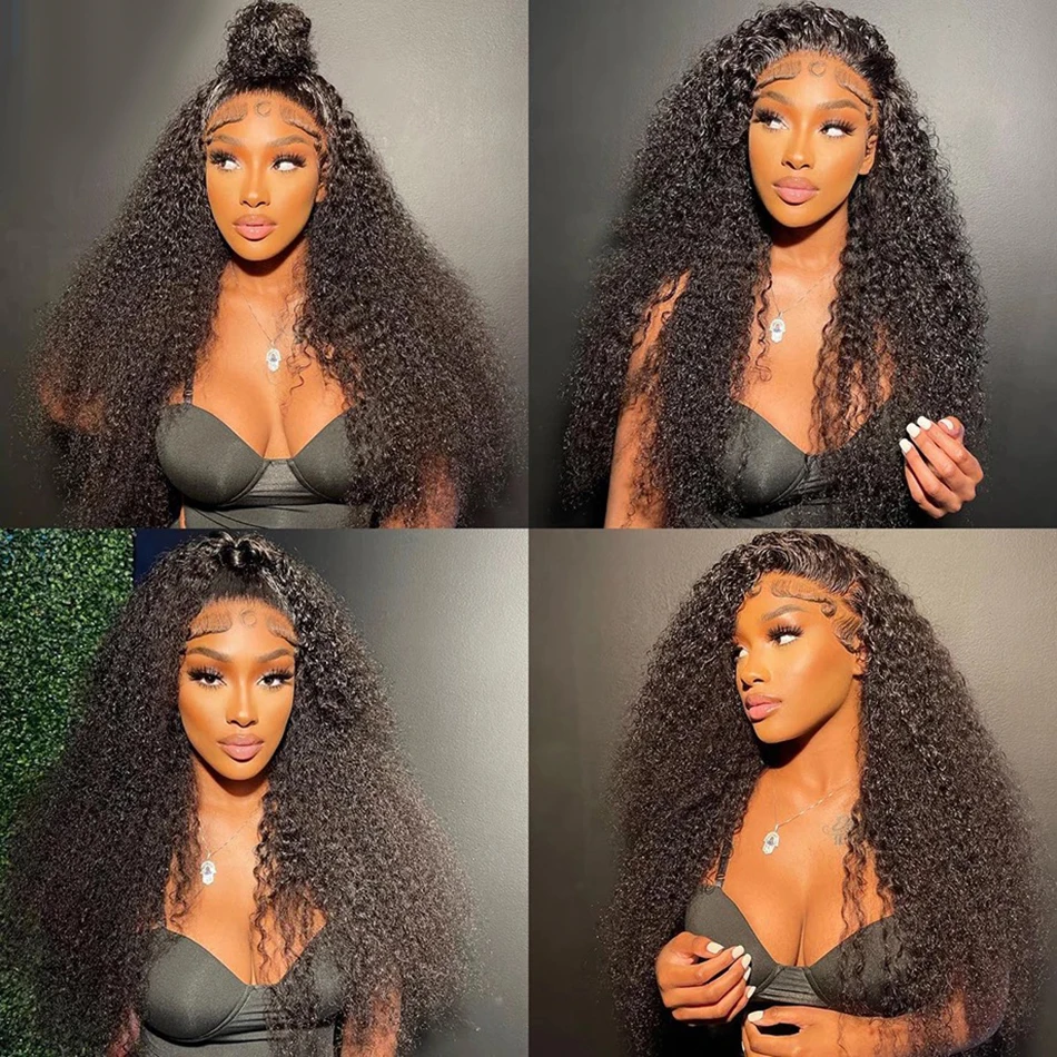 Premium 10A 13x6 HD Lace Front Human Hair Wigs 210% Density Raw Indian Jerry Curly Lace Frontal Wigs Full And Bouncy Curl