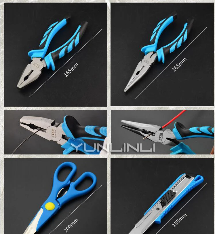 Hand Tool Set Box 65pcs Household Manual Hardware Tools Electrician Repair Kit With Soldering Iron Multimeter Socket