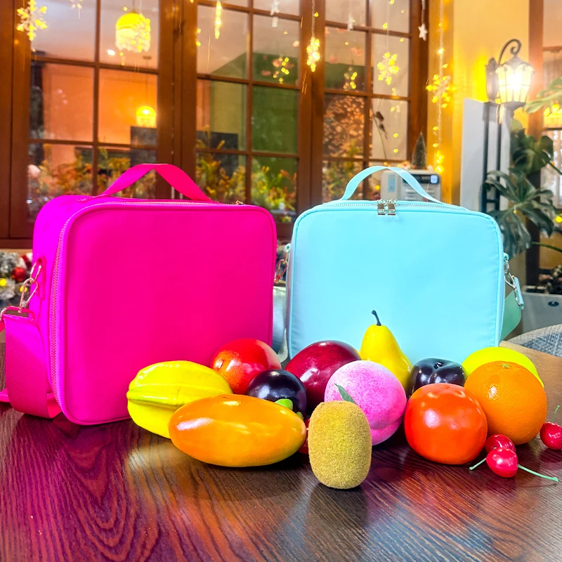 nylon waterproof student lunch bag Single-shoulder bento bag outdoor travel diagonal storage bag DIY large capacity toiletrybag