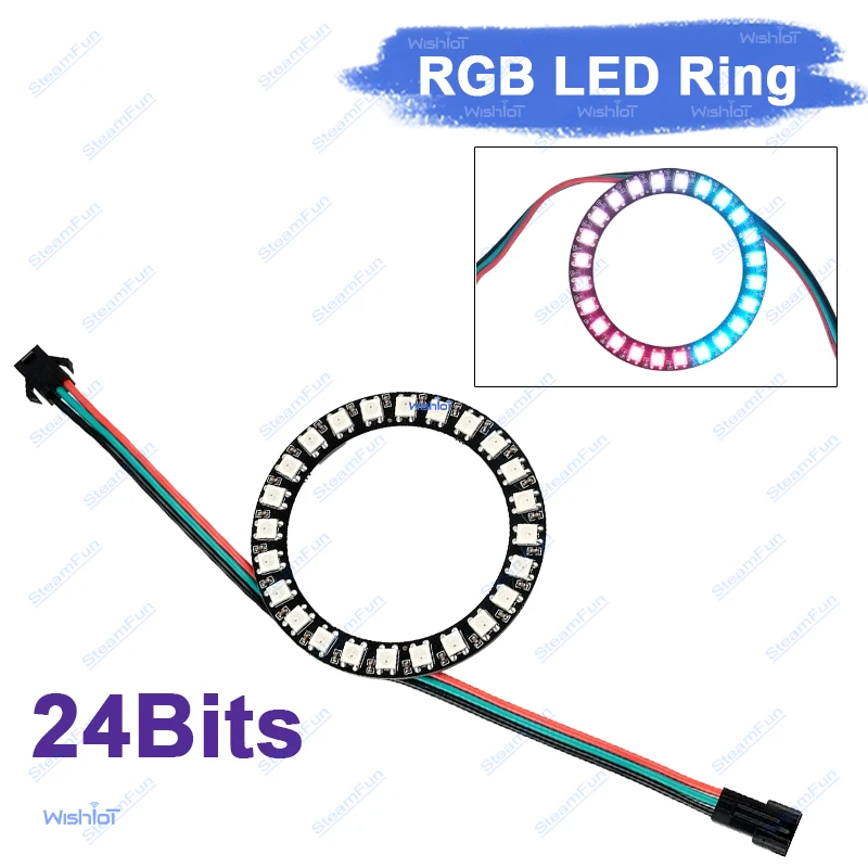 Diy Electronics Address - Anneau lumineux intelligent WS2812B 24 LED
