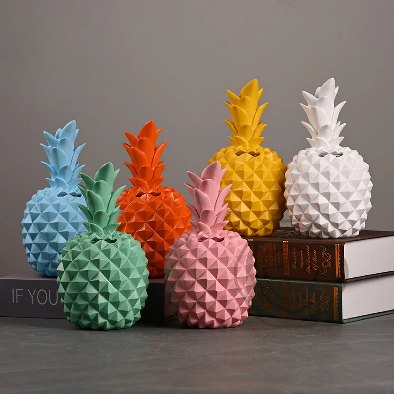 

The product can be customized.Cross-border Amazon Nordic wind pineapple piggy bank ornaments home living room decoration