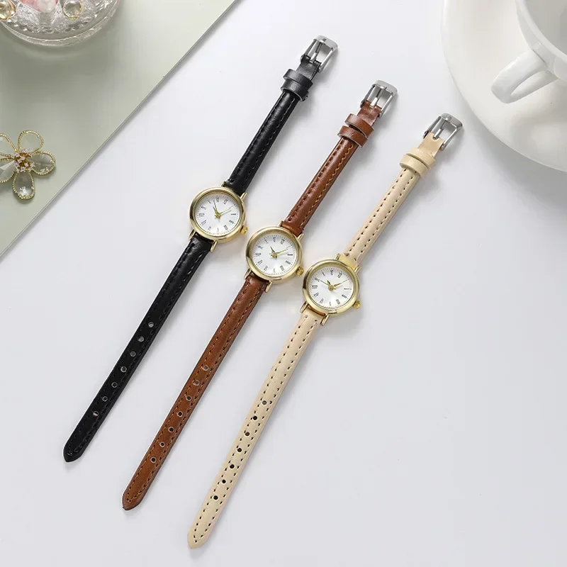 Simples relógios femininos design de luxo relógio de couro senhoras quartzo relógio de pulso das mulheres pequeno mostrador redondo reloj para parejas