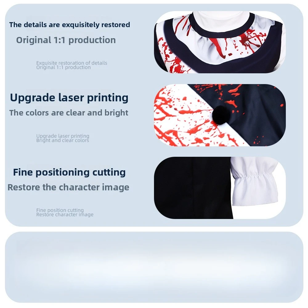 Terrifier 2 Art The Clown Cosplay Halloween Costume Mask Bloody Joker Suit Kids Adult Party Disguise Role Play Jumpsuit Outfit