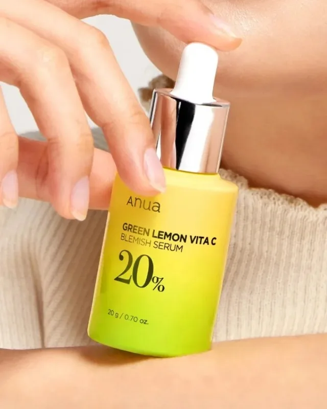 Anua Green Lemon Vitamin C Blemish Serum 20ml Korea skin care. Ferulic acid + Vitamin E,Enhance skin radiance