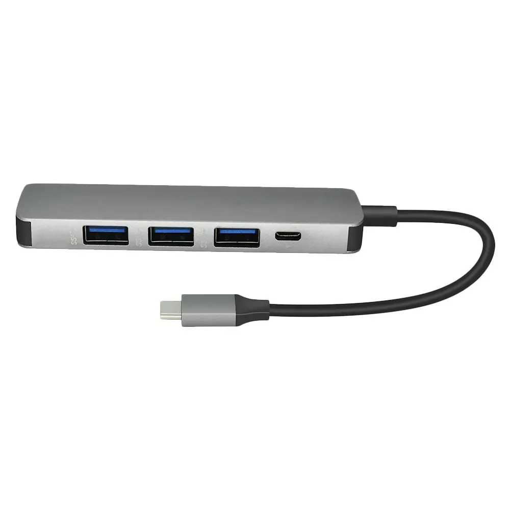 

1 шт. USB-док-станция расширения Usb3.0, 4-портовый концентратор, портативный многофункциональный разветвитель данных из алюминиевого сплава, ноутбук, настольный высокий-