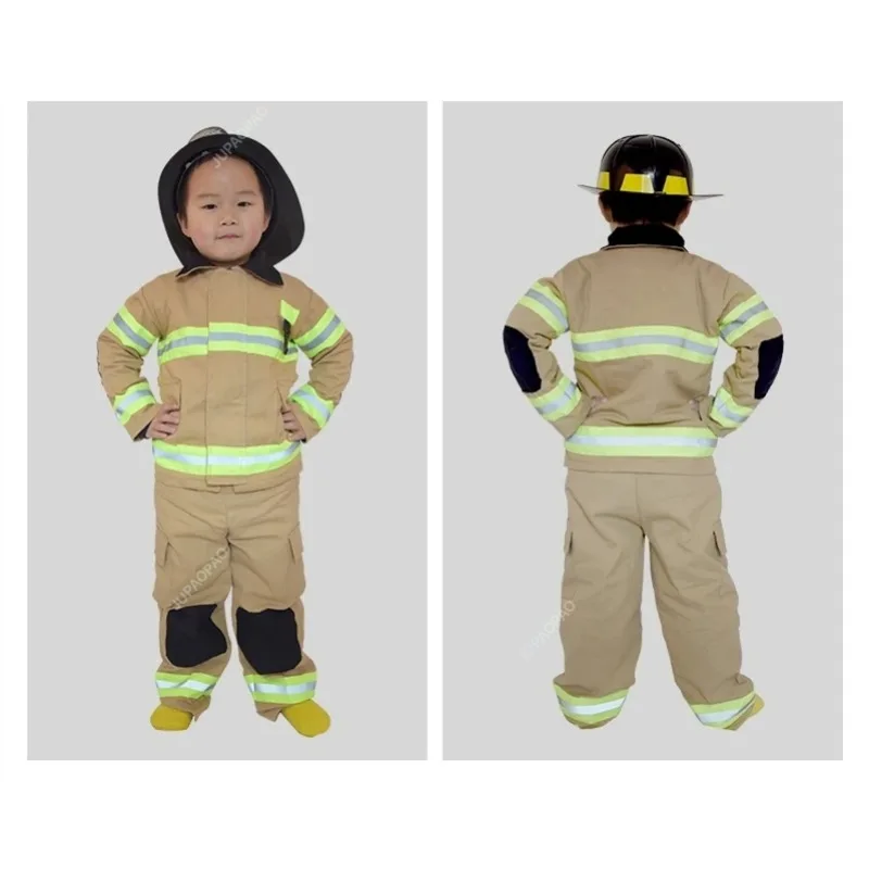 Disfraz de bombero Sam para niños, uniforme de algodón y lino de alta calidad para fiesta de Halloween, juego de rol, ropa de trabajo