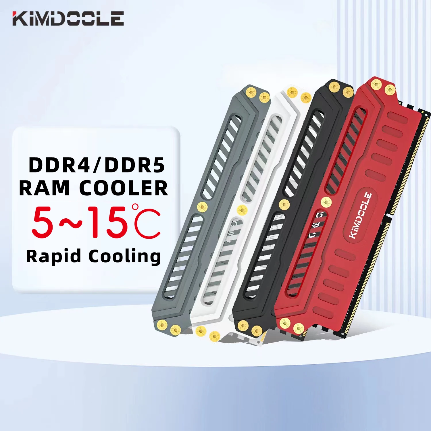 Kimdoole DDR4/DDR5 Aluminum Alloy Memory Heatsink Cooling Fins Suitable For PC RAM Desktop Memory Gaming Overclocking Cooler