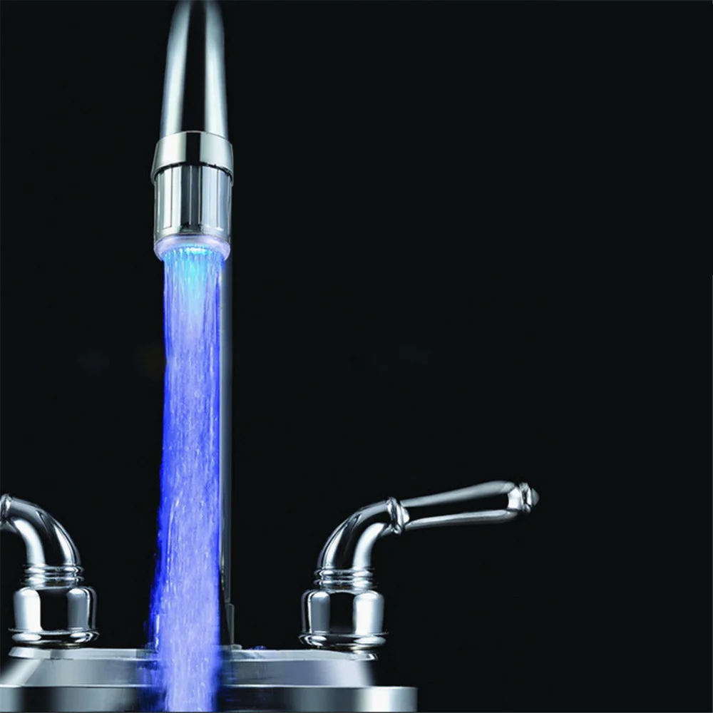 Temperature Controlled Color Changing Faucet Kitchen Bathroom Three Color Nozzle Bubbler Led Smart Luminous Faucet Nozzle