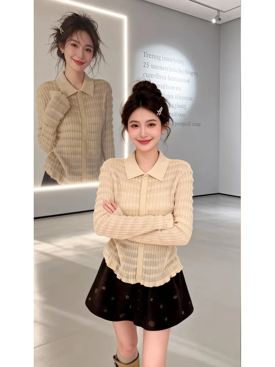 Chic Knitted Ne Swe…