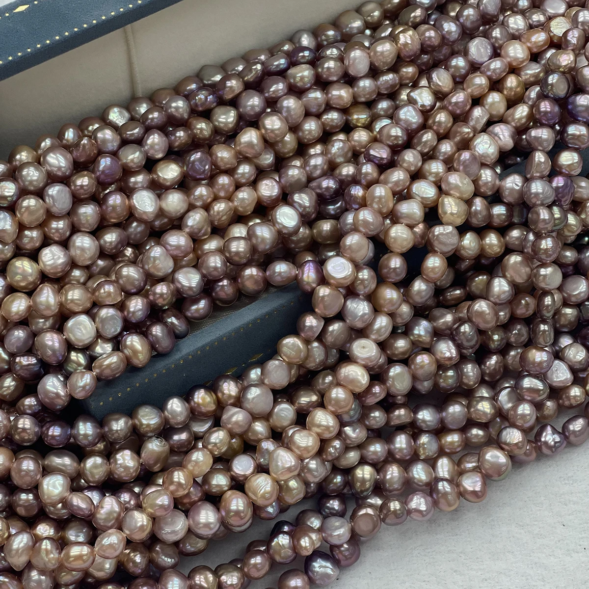 7-8mm Natural Freshwater Pearls Bead Two Sided Light Pearl Loose Spacer Beaded for Making DIY Jewelry Bracelet Necklace