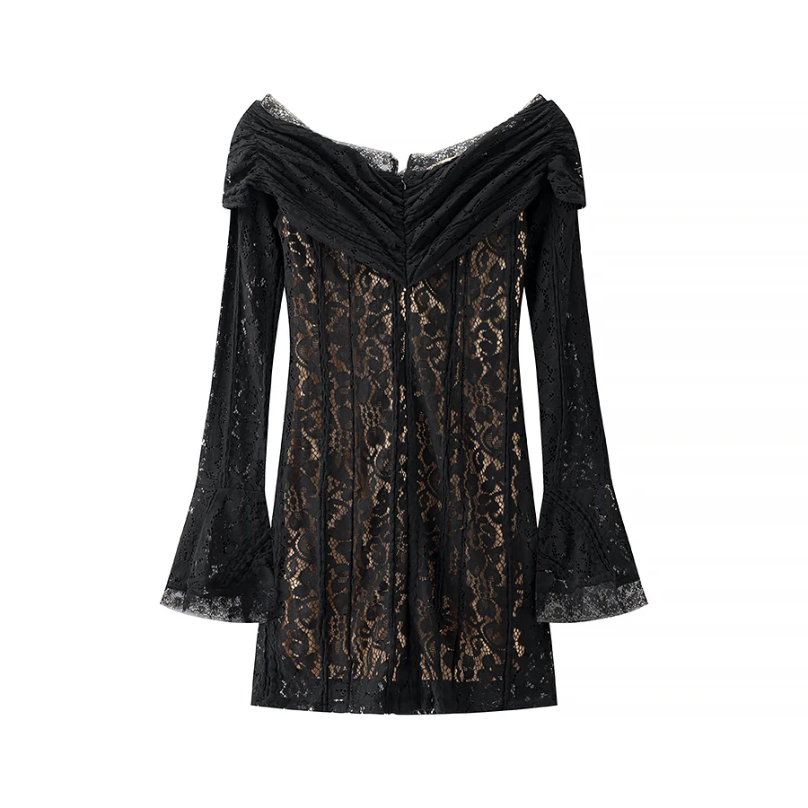 JNLEAOG Faionable ort Lace Dr Women's High Waist Straight Cut Summer Casual Long Sve Dr Ele Design Dr