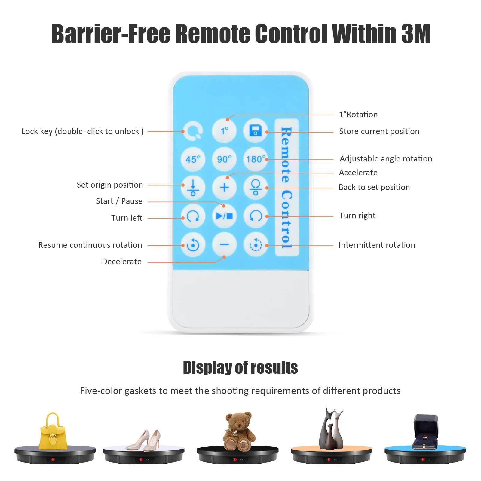 Imagem -06 - Carga Elétrica Rotativa Display Stand 360 ° Turntable Jóias Titular Bateria para Fotografia Vídeo Tiro Props 52cm 100kg