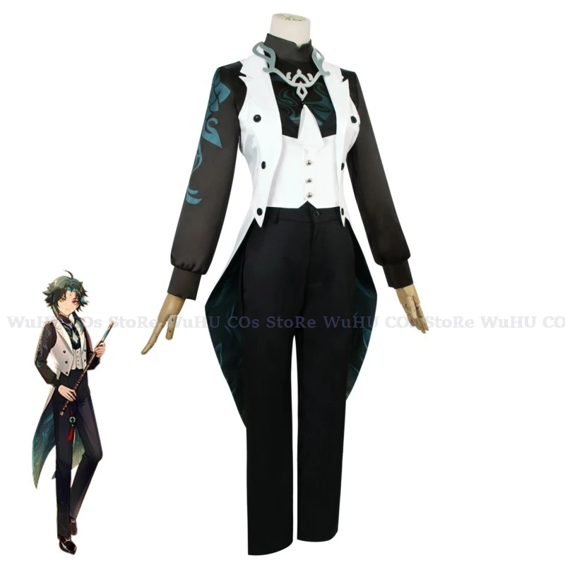 2023 gioco Genshin Music Cosplay 2024 Costume Xiao Cosplay Costume Xiao parrucca uomini adulti Halloween Party Roleplay Suit Set completo