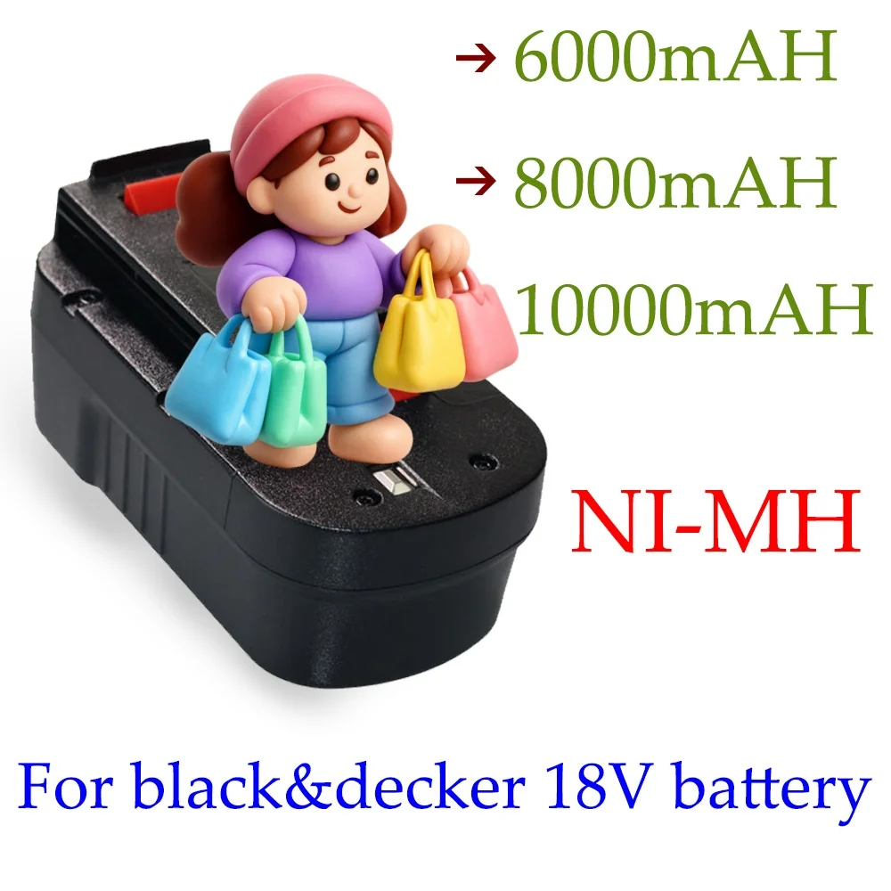 

Power Tool Battery A18 A1718 A18NH For Black&Decker 18V 10.0Ah HPB18 HPB18-OPE FS1800CS FS1800D FS1800D-2 FS1800ID