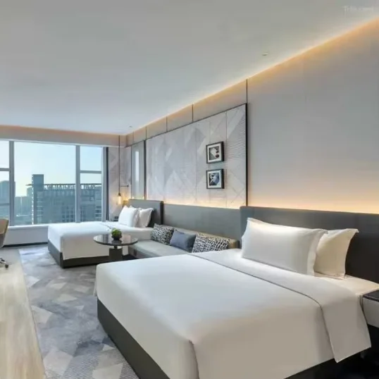 Modern Upholstered Hotel Bed, Custom Bed For 4-5 Star Hotel Guest Room Project