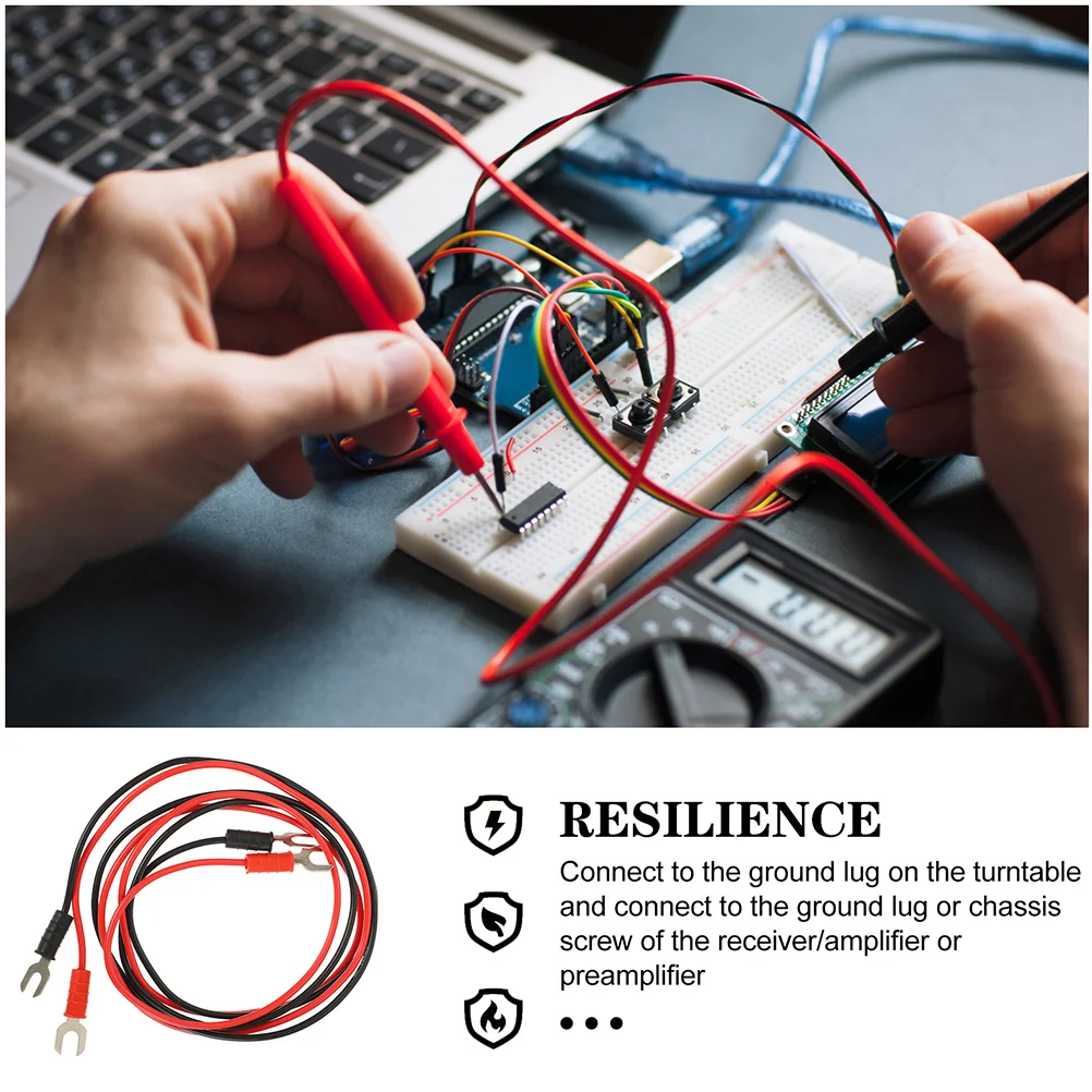 

4Pcs Phonograph Connecting Wire PVC Copper Test Leads Insulated Circuit Cable Professional Turntable Ground Wire Anti-Hum