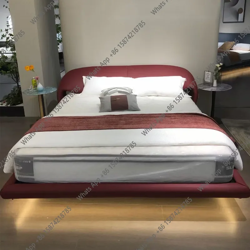 

X5 Italian Minimalist Suspension Bed Modern Minimalist Cowhide Master Bedroom Wedding Bed Nordic Designer High-end Leather Bed