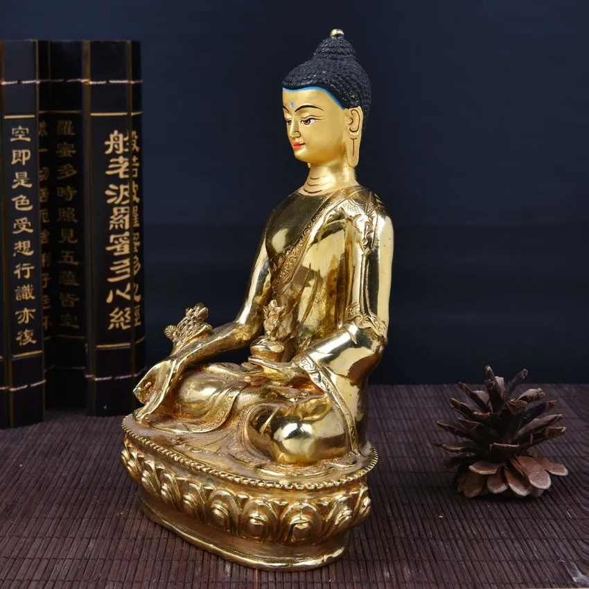 NEW TOP GOOD HOME OFFICE TalismanHouse # Gilding brass Tibetan Buddhism bhaisajyaguru buddha statue 20