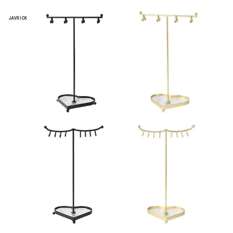 

Large Capacity Necklace Stand Convenient Jewelry Stand with Hooks and Earring Holes Presentation D0LC