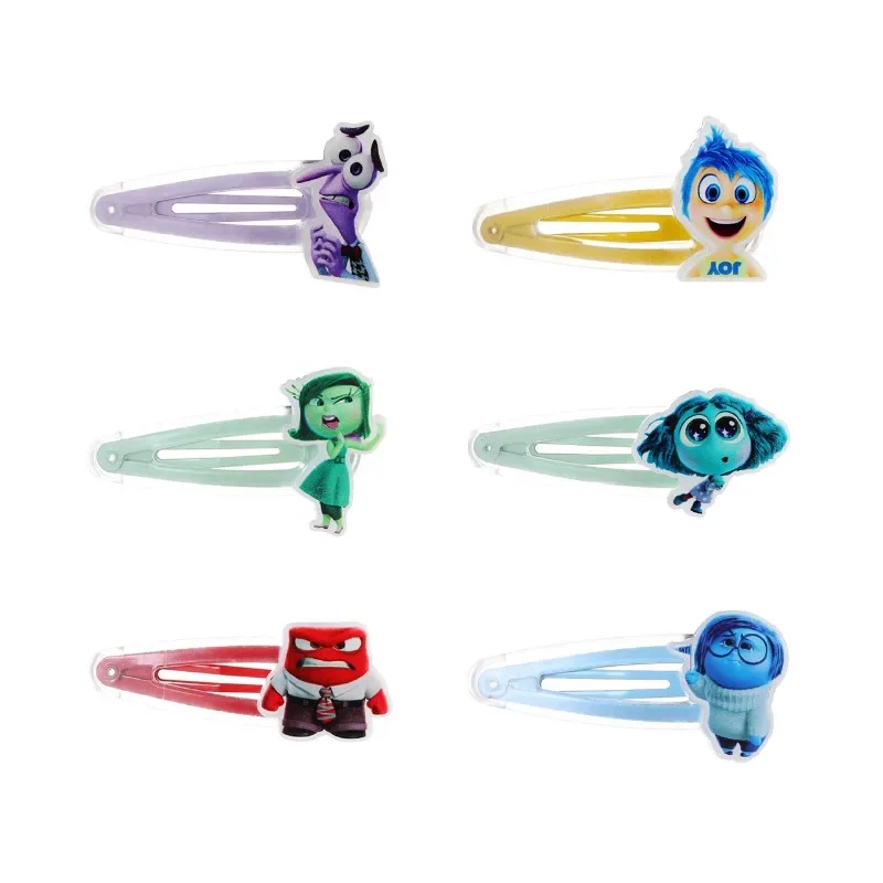 Hot Disney Inside Out 2 Acryl Haars pange niedlichen Anime Figuren Freude Trauer Neid Pony Clip Haar Zubehör Dekoration Mädchen Geschenk