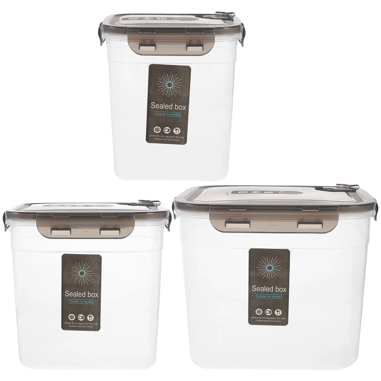

3pcs Airtight Food Storage Containers Stackable Vegetable Fruit Fresh Keeper Kitchen Pantry Sealed Boxes For Coffee Beans