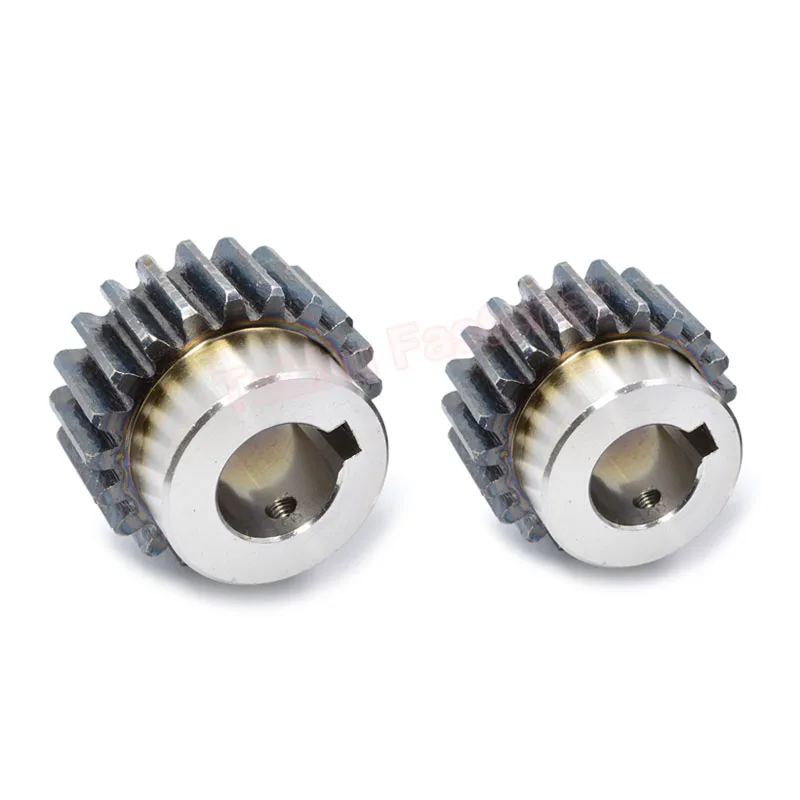 1 pz 2 M ingranaggio cilindrico con passo 15 16 17 18 19 20 21 22 23 24 denti 45 # acciaio 2 modulo ingranaggi motore foro chiave 12-25mm