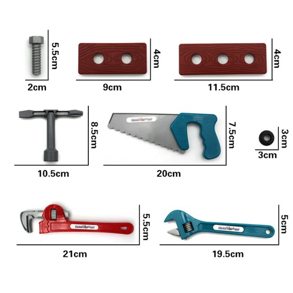 22 pçs conjunto de caixa de ferramentas para crianças construtor role play fingir kit de reparo engenheiro-jogo de aprendizagem educacional montessori