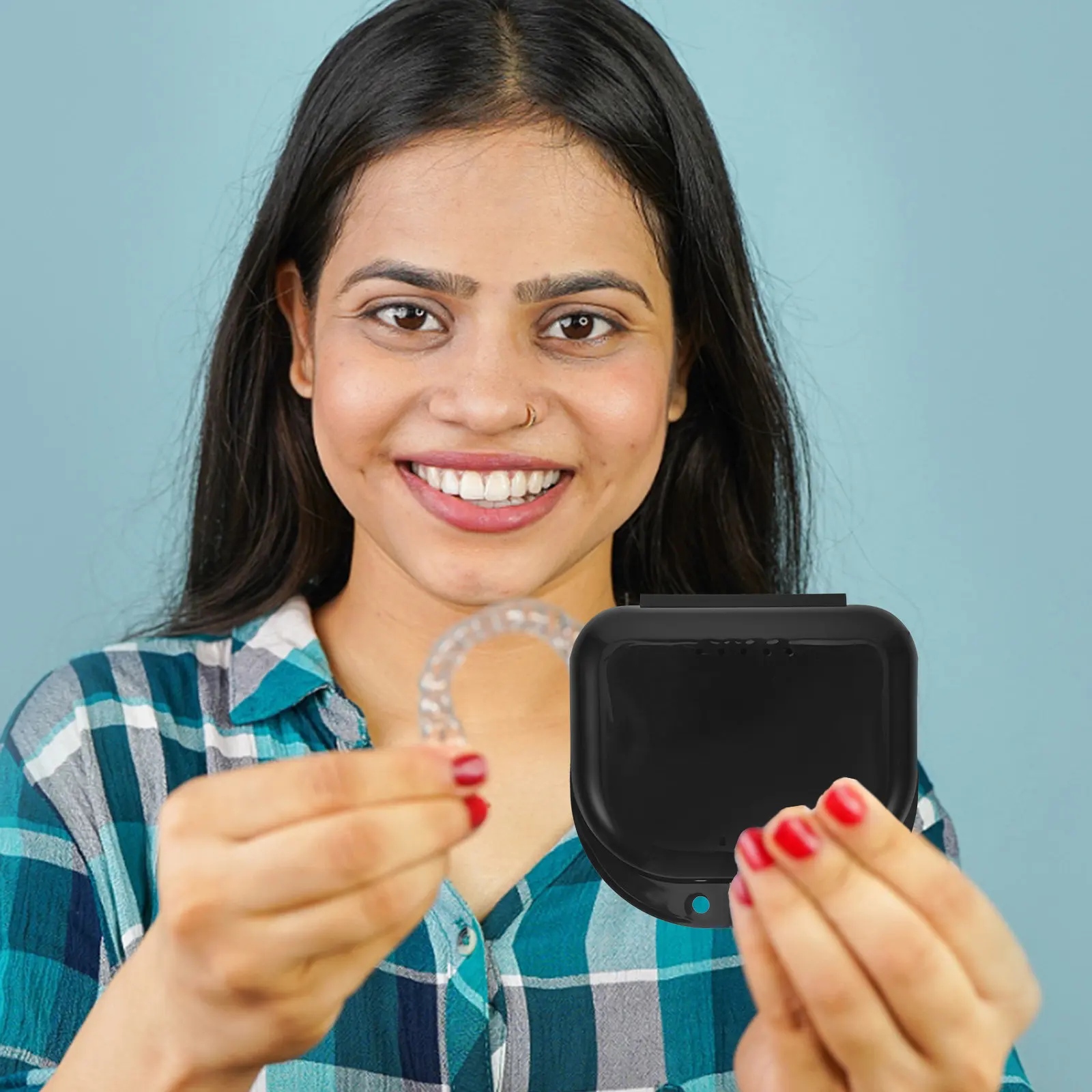 

Набор из 1 шт. портативных многофункциональных футляров для зубных протезов и ретейнеров, дорожный контейнер для хранения