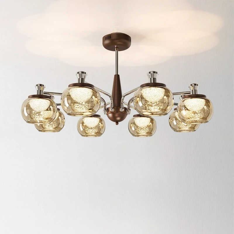 Living room chandelier main lamp French crystal high-end sense new Chinese retro whole house lamps