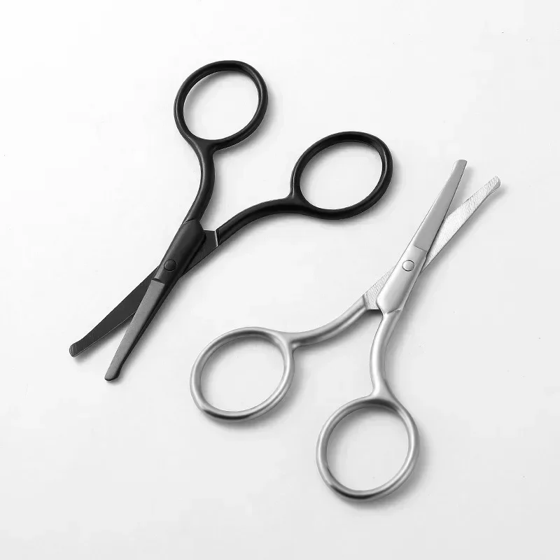 1Pc Stainless Steel Nose Hair Mini Small Scissors Eyelash Facial Hair Straight Round Tip For Eyebrows Nail Beard Manicure Makeup