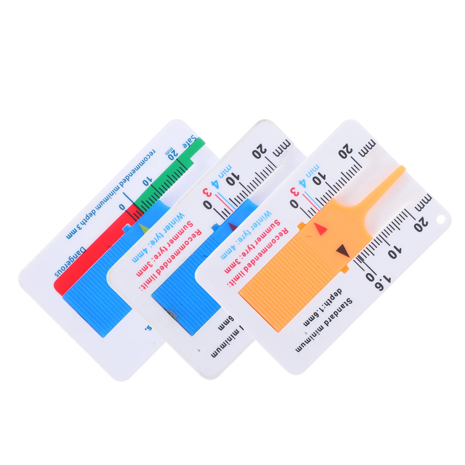 

3Pcs Plastic Tire Tread Depth Ruler Multifunctional Tire Gauge for Car Truck Brake Pad Tread Depth Measurement