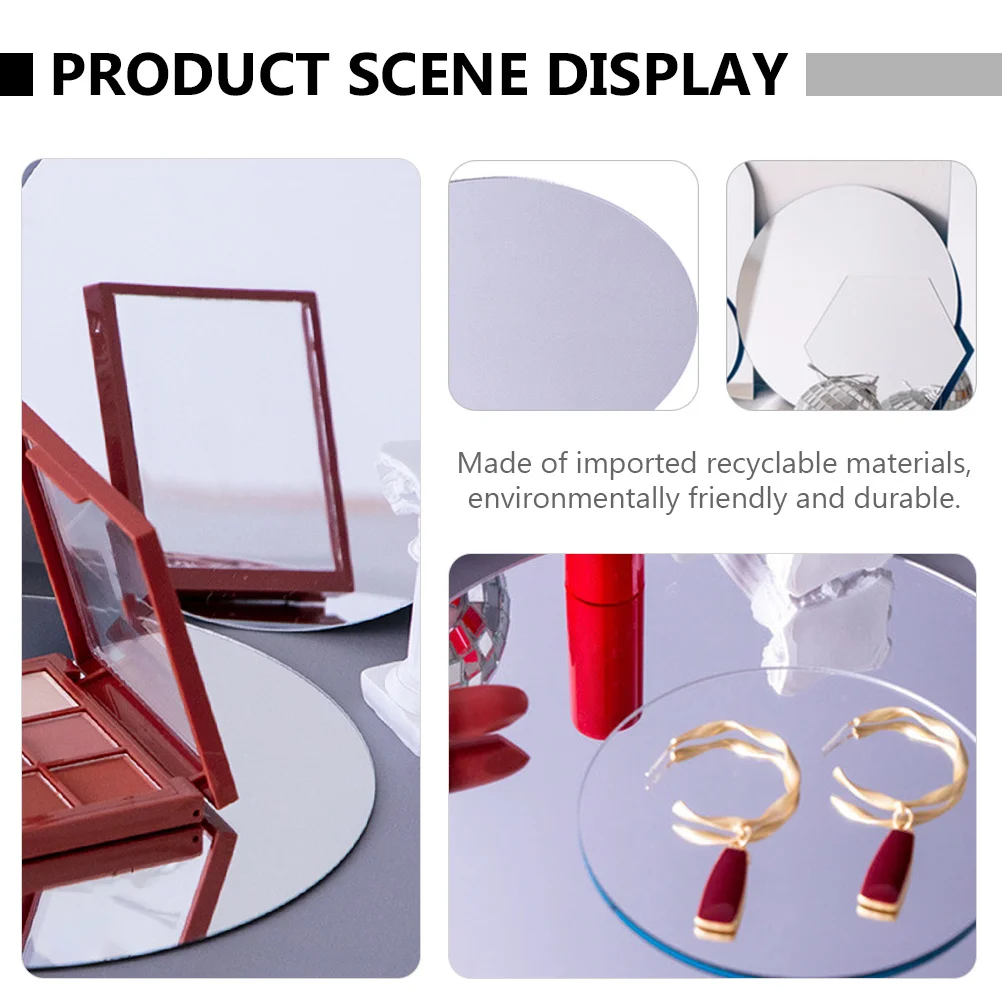 

2Pcs Reflective Mirrors Photo Props Long Service Life Concise Design Jewelry Photography Tool Decorative Props