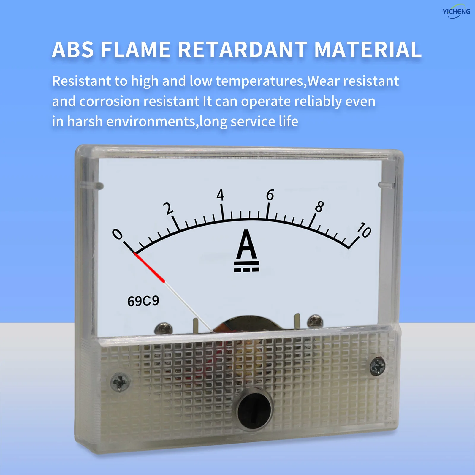 YICHENG 69 series DC/AC ammeter pointer ammeter 1A~50A,Panel size 65*80mm,hole size 60mm
