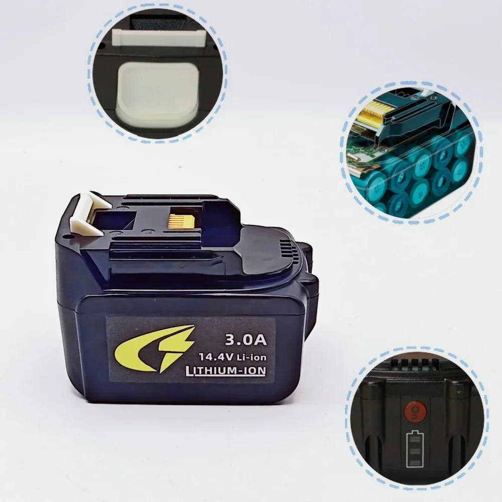 

14.4V for Makita 3.0Ah BL1430 BL1415 BL1440 196875-4 194558-0 195444-8 rechargeable battery for Makita tool