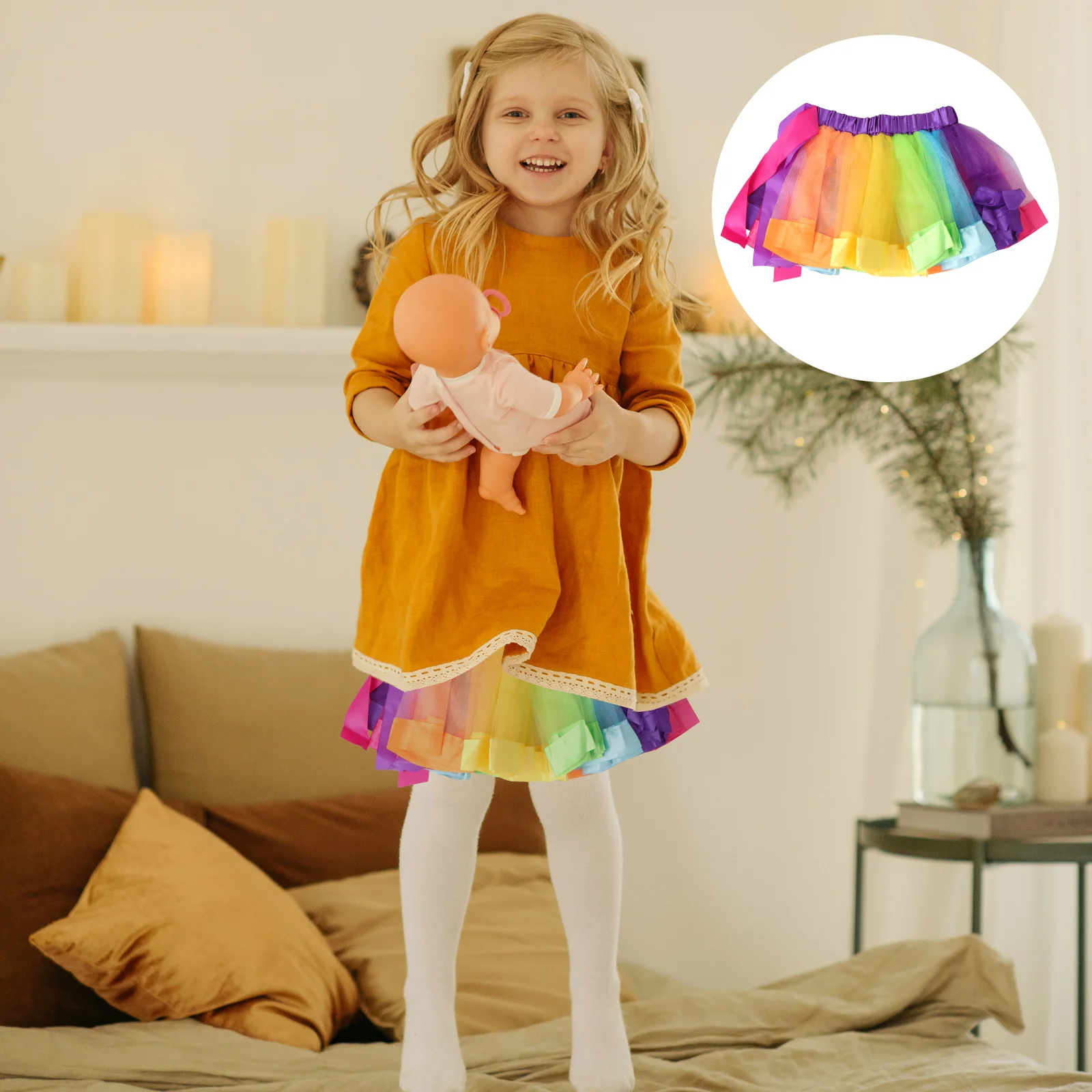 

Skirt For Girls Layered Ballet Skirts Girls Petticoat Skirt Bright Handcrafted Costume Dance Party Wear Skirts