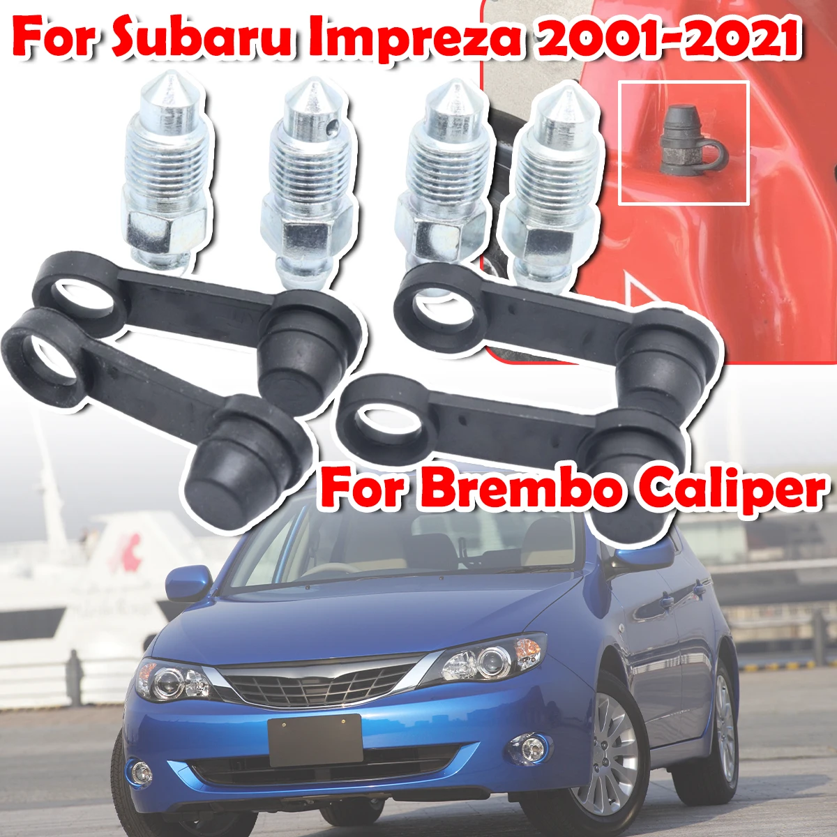 

Rear Bleeder Valves and Rubber Dust Caps Left Right Caliper Bleed Nipple Screw Repair Kit For Subaru Impreza 2001 2002 - 2021