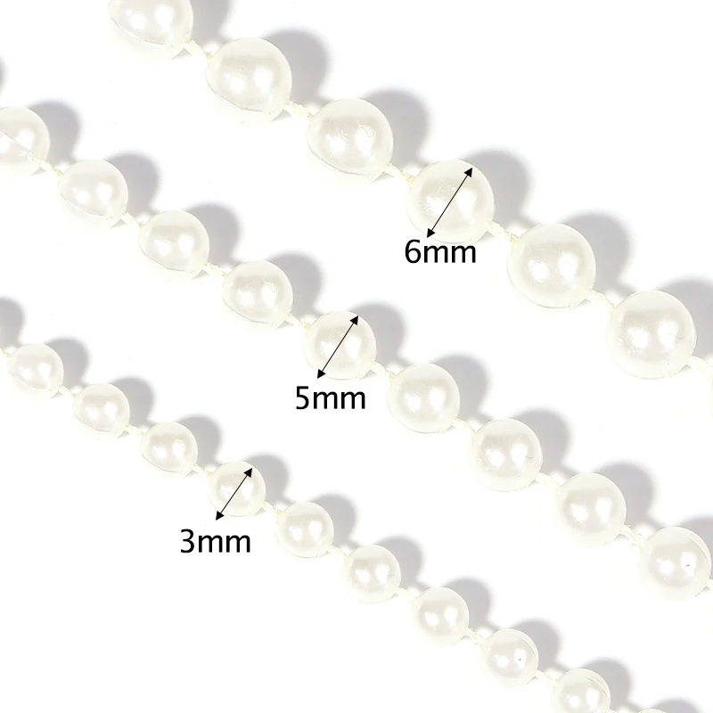 5 yards/roll 3-6mm Imitation Pearl Chain Necklace Bracelet Handmade Accessories for Jewelry Making Components Crafts DIY