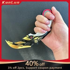 Campeonatos de valor de 17 cm 2021 Karambit rotatable todo metal juego cuerpo a cuerpo armando cuchillo de raspada cosplay toys decoración del hogar 10 mejores valores de ventas con cuchillo - №4
