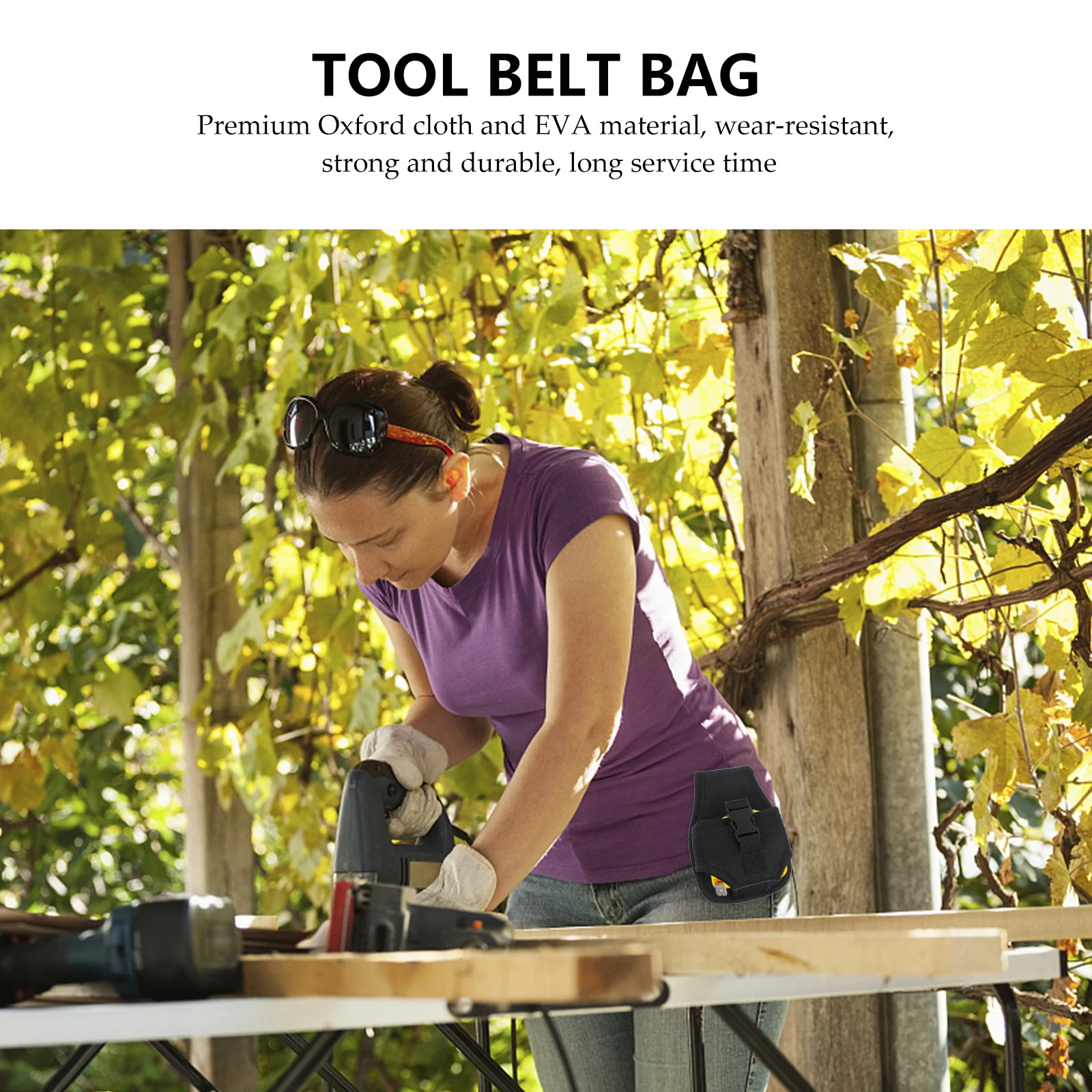 حقيبة خصر لأدوات الصيانة - حقيبة خصر صغيرة مصنوعة من مادة إيفا المقاومة لتنظيم وتخزين الأدوات في المنزل أو العمل