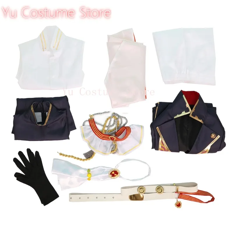 Yu Costume Vtuber Fuwa Minato Game Suit Gorgeous Handsome Uniform Cosplay Costume Halloween Carnival Party Role Play Outfit