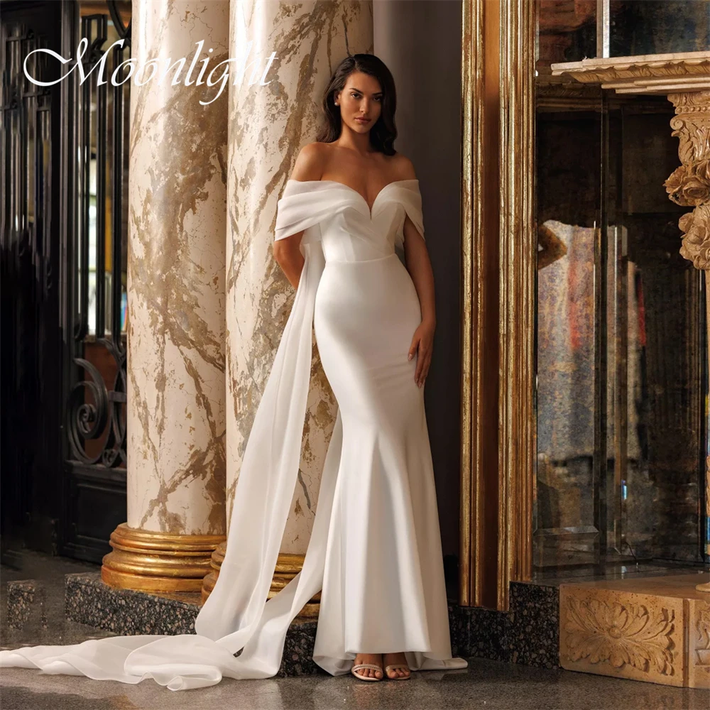 

Элегантное плиссированное свадебное платье русалки с v-образным вырезом и бисером, женское свадебное платье 2026 с открытыми плечами и открытой спиной, Vestidos De Novia по индивидуальному заказу