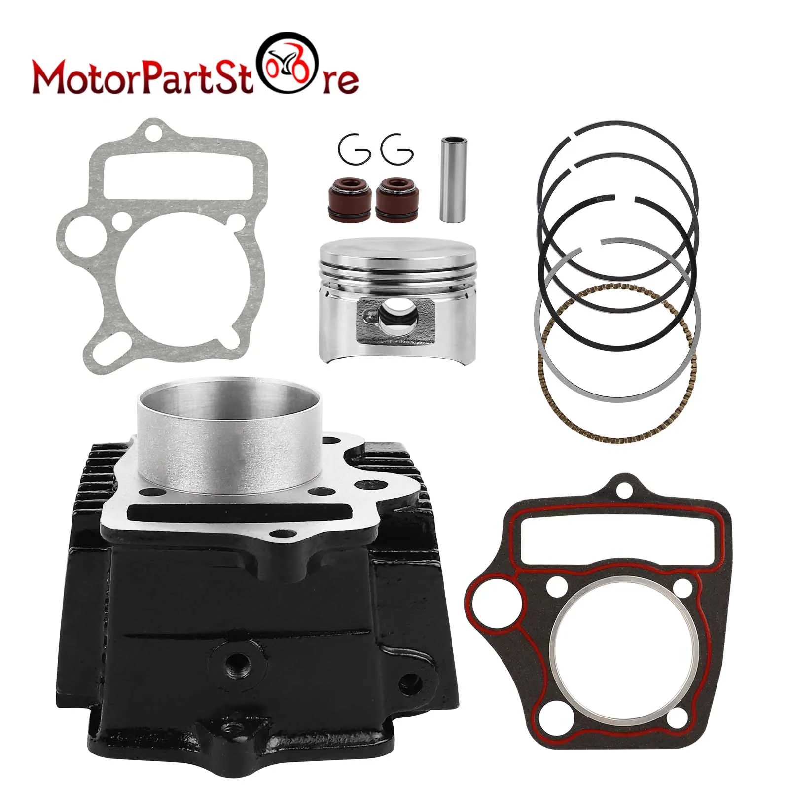 52.4mm Engine Cylinder Piston Rebuild Kit for Chinese 90cc 110cc 125cc ATV Quad Pit Dirt Bike Go Kart Taotao Sunl SSR Coolster