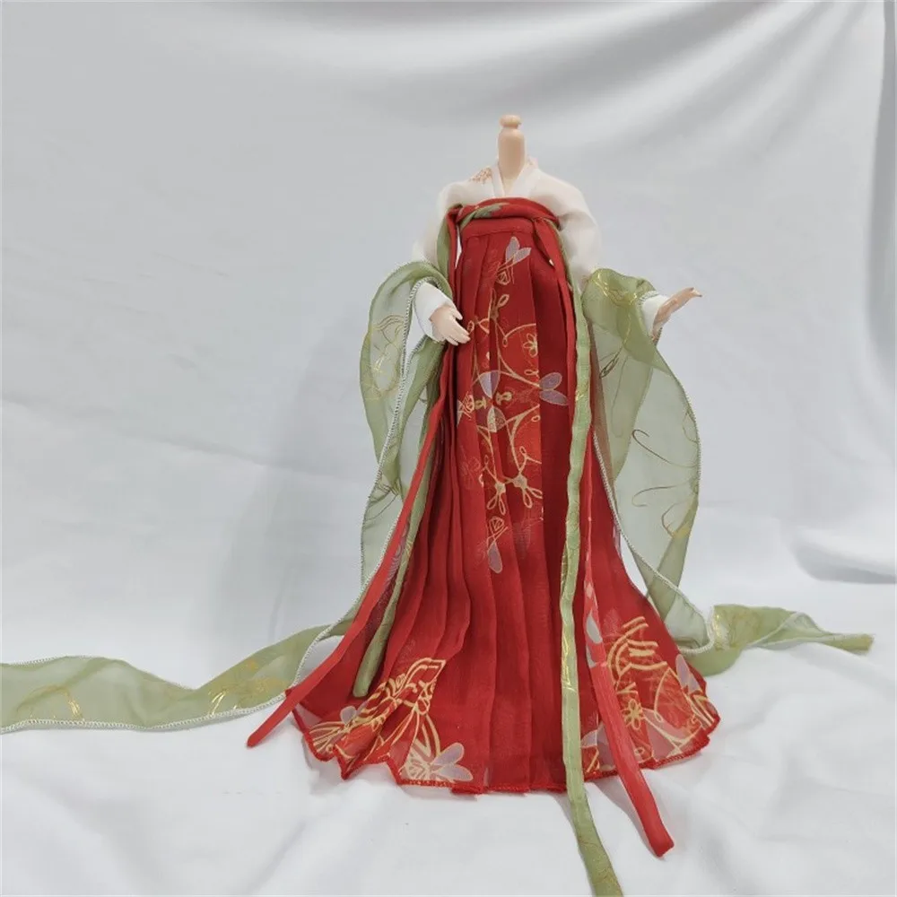 

1/6 Female Chinese Ancient Tradition Hanfu Dress Antique Doll Outfist Suit or 12inch Elf Figure Model Clothing Amine DOll Toys