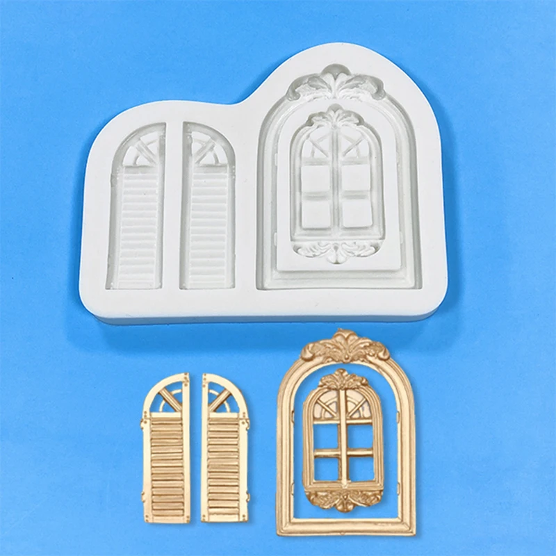 Home door and window decoration silicone mold European door window creative decoration DIY chocolate candy mold