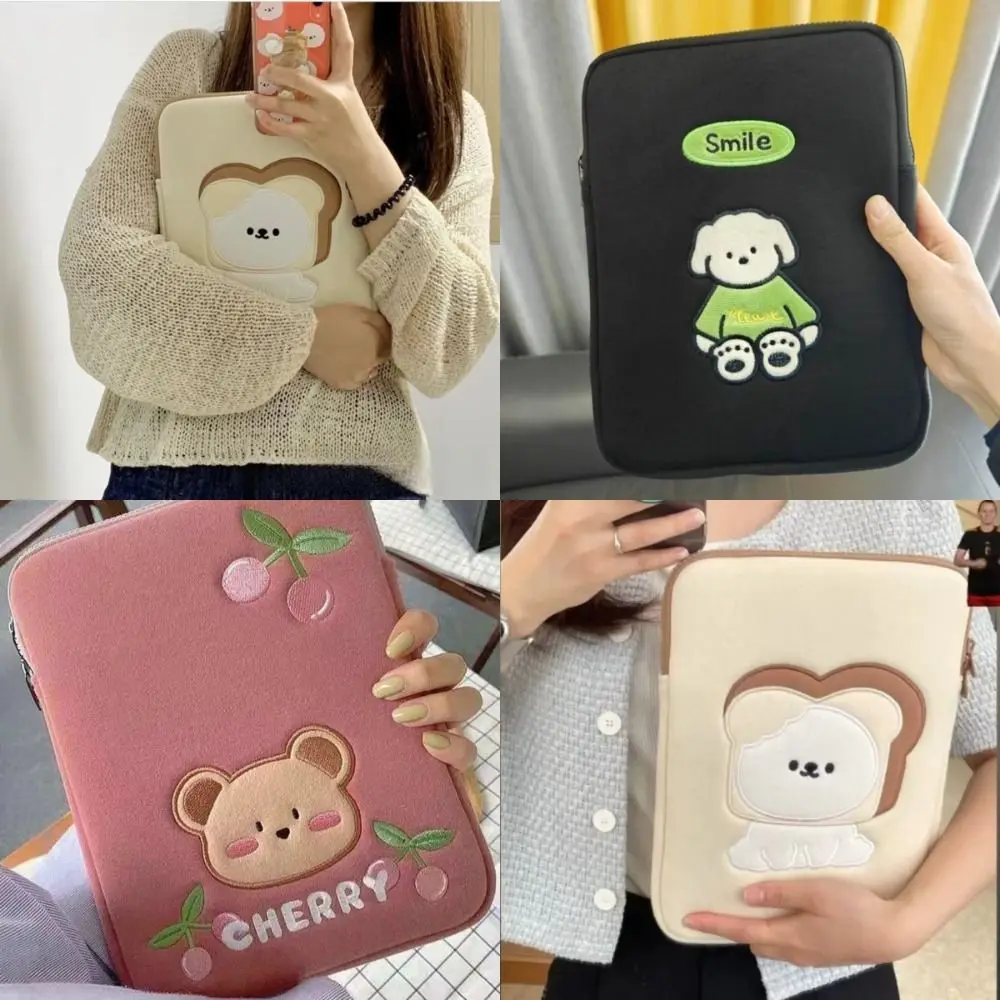 Portable 11 Inch Tablet Sleeve Bag Cartoon Soft Plush Laptop Bag Protective Inner Bag Tablet Pouch for iPad Air//