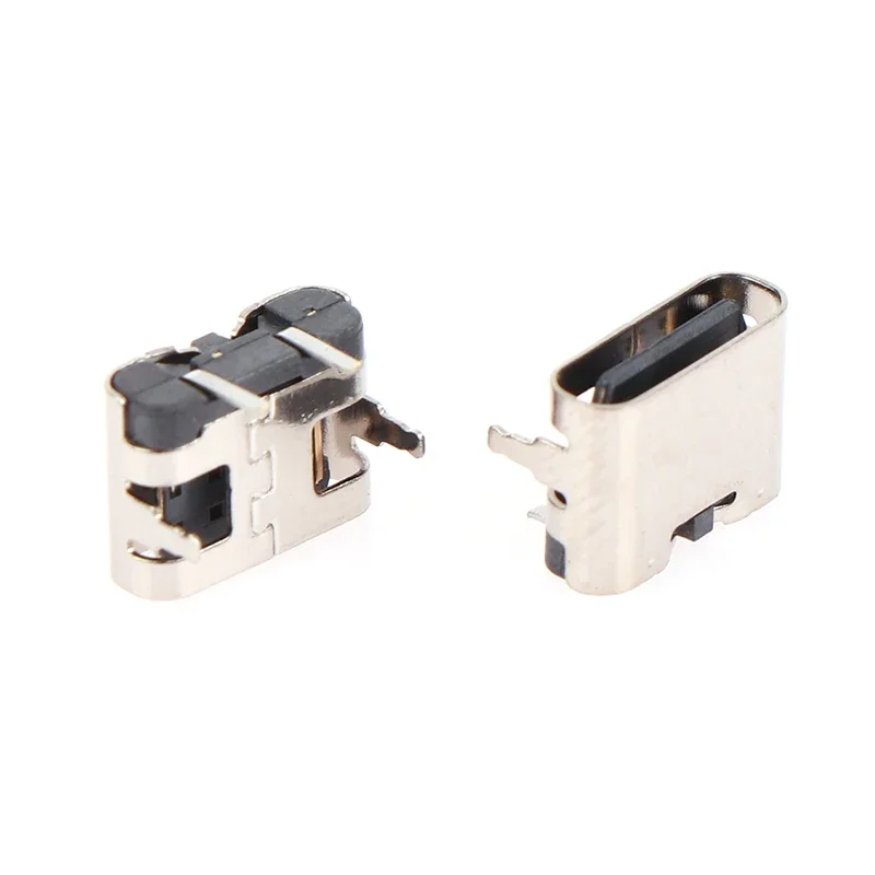 10Pcs Type-C Female Seat 2 Pin Plug Micro Connector Socket USB Power Jack Dock For Mobile Phone Charging Port