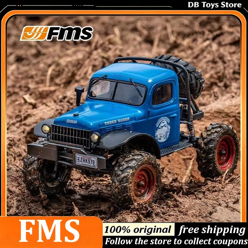FMS 1:24 POWER WAGON Semi-Card RC Car Remote Control Car Model Desktop Climbing Off-Road Four-Wheel Drive Electric Toy For gift