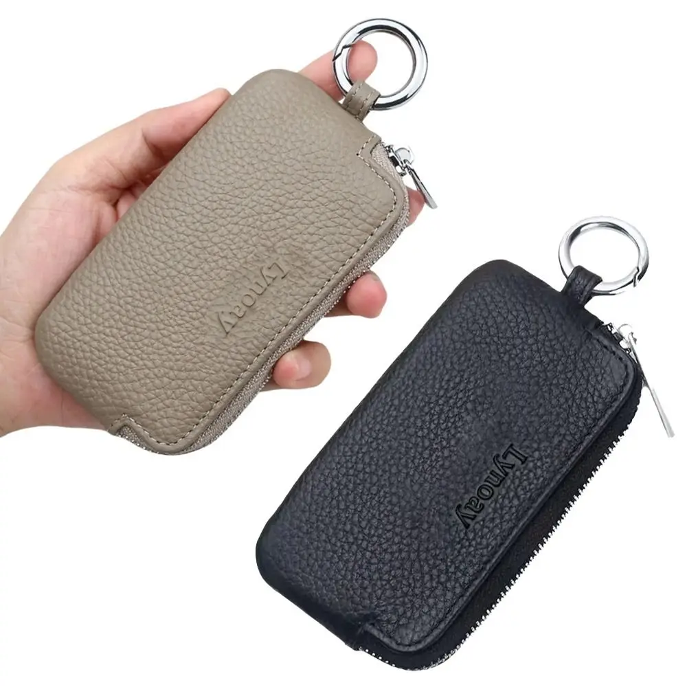 Portable PU Leather Key Holder Multifunctional Small Size Key Wallet Organizer Zipper Mini Purse Car Key Storage