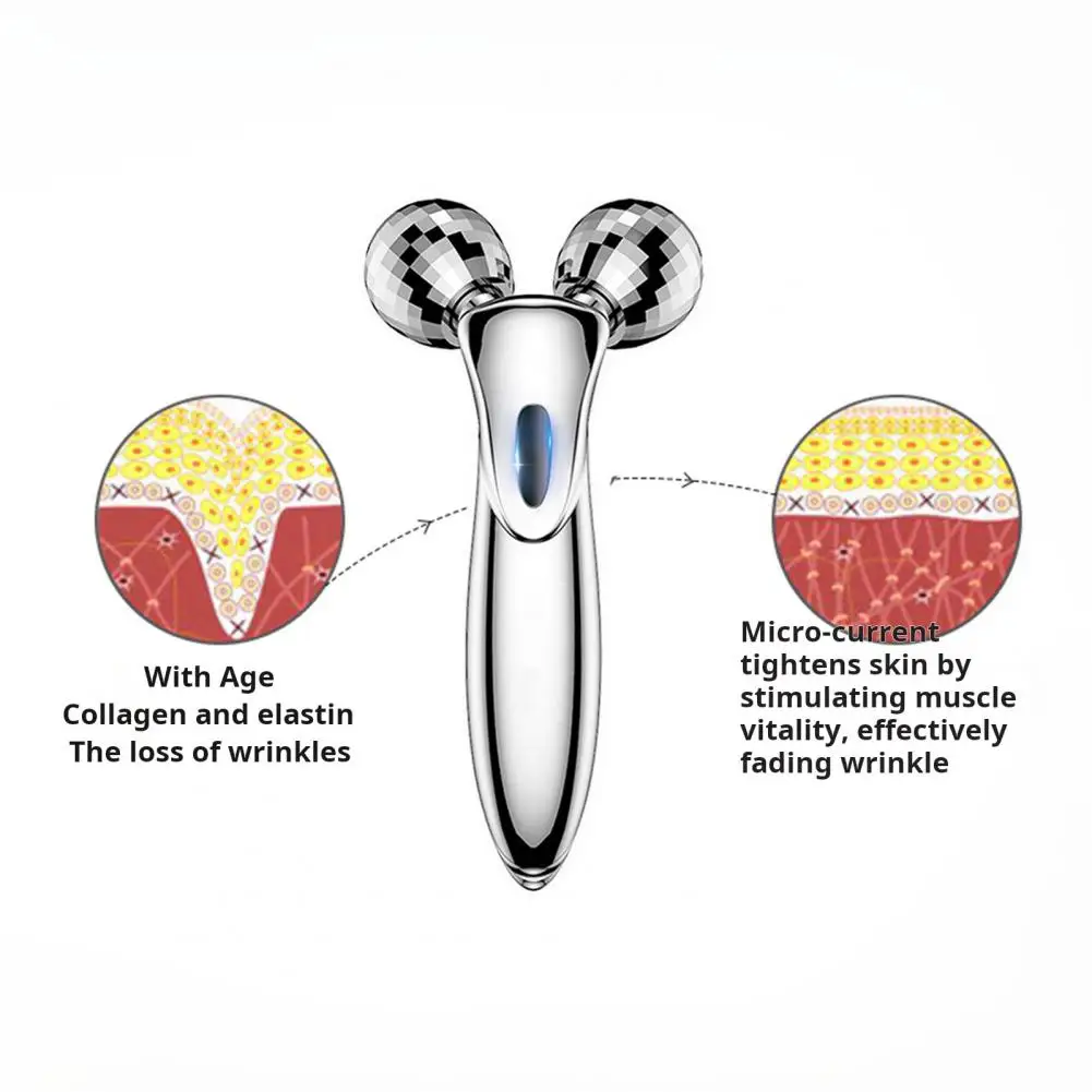 주름 감소 미용 도구, 얼굴 롤러 마사지기, 피부 관리용 미세 전류 V-얼굴 도구, 지방 제거